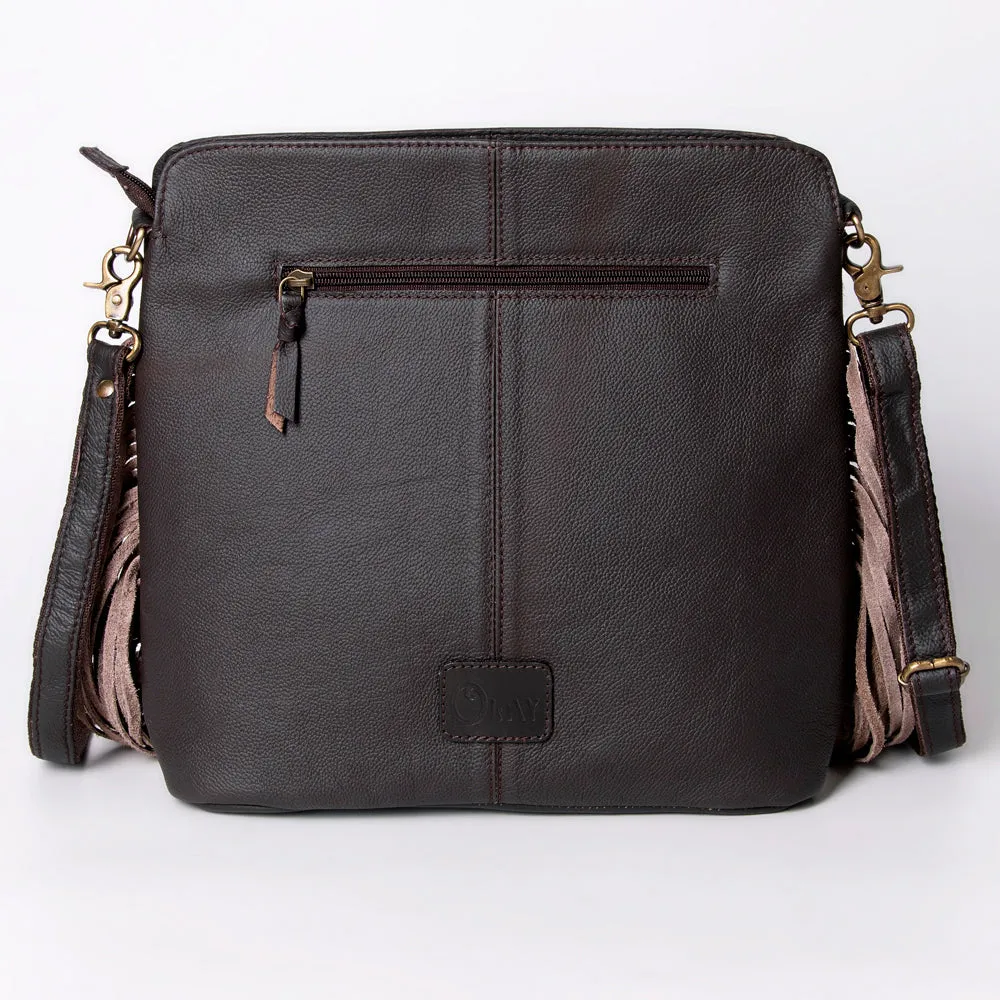 Ohlay Bags KBA120 Cross Body I Hand Tooled Hair-On Genuine Leather Women Bag Western Handbag Purse