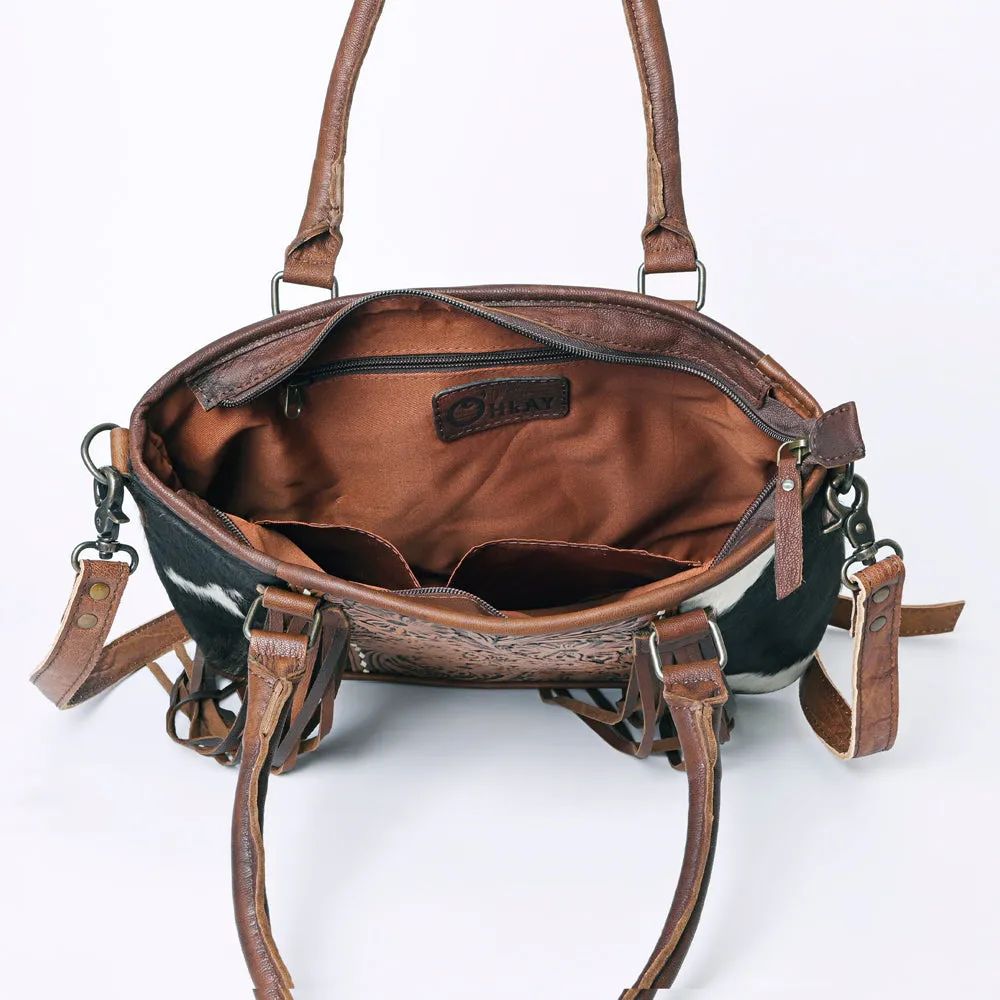 OHLAY KBG235 TOTE Hand Tooled Hair-on Genuine Leather women bag western handbag purse