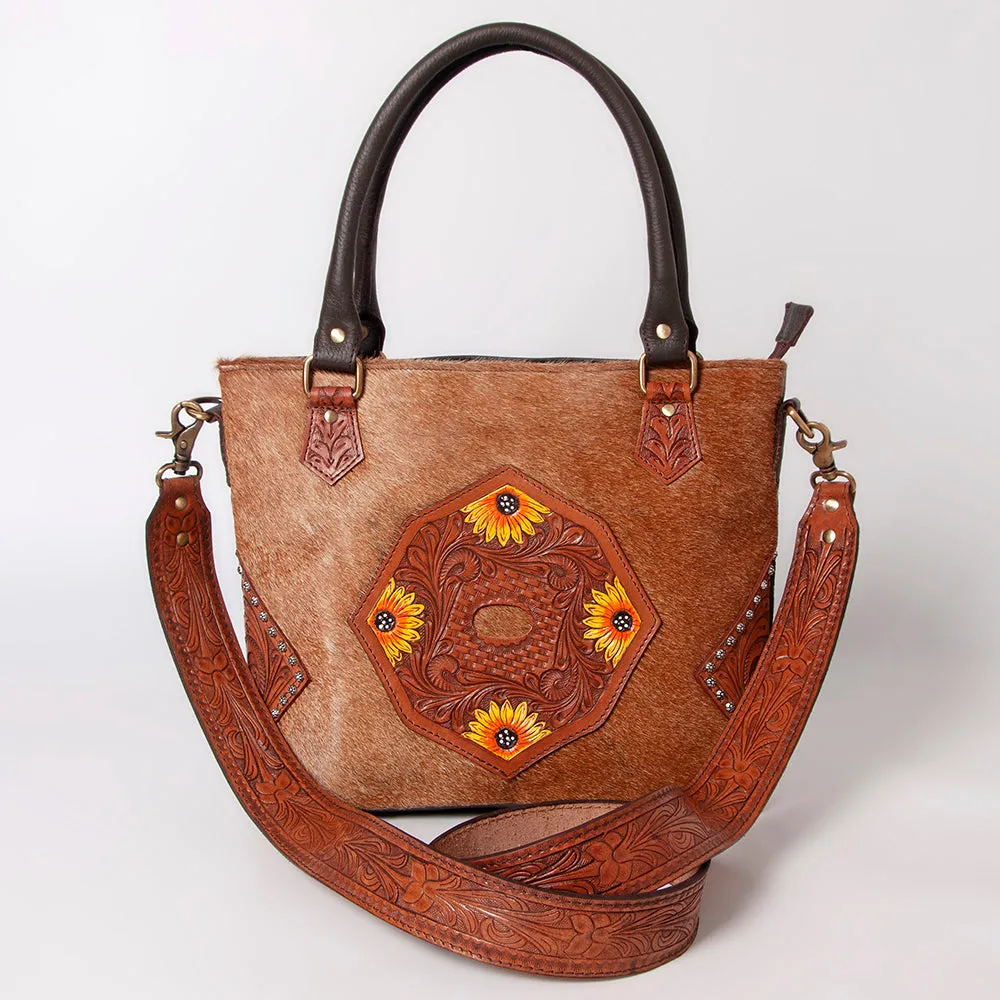 OHLAY KBK124 TOTE Hand Tooled Hair-on Genuine Leather women bag western handbag purse