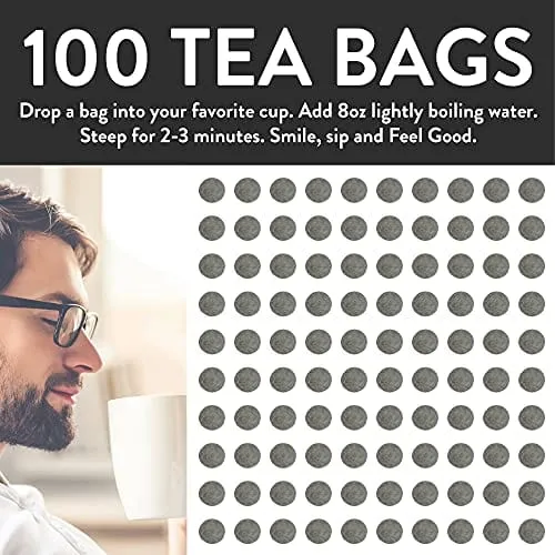 Organic Green Tea Bags | 100 Tea Bags | Eco-Conscious Tea Bags in Kraft Bag | by FGO