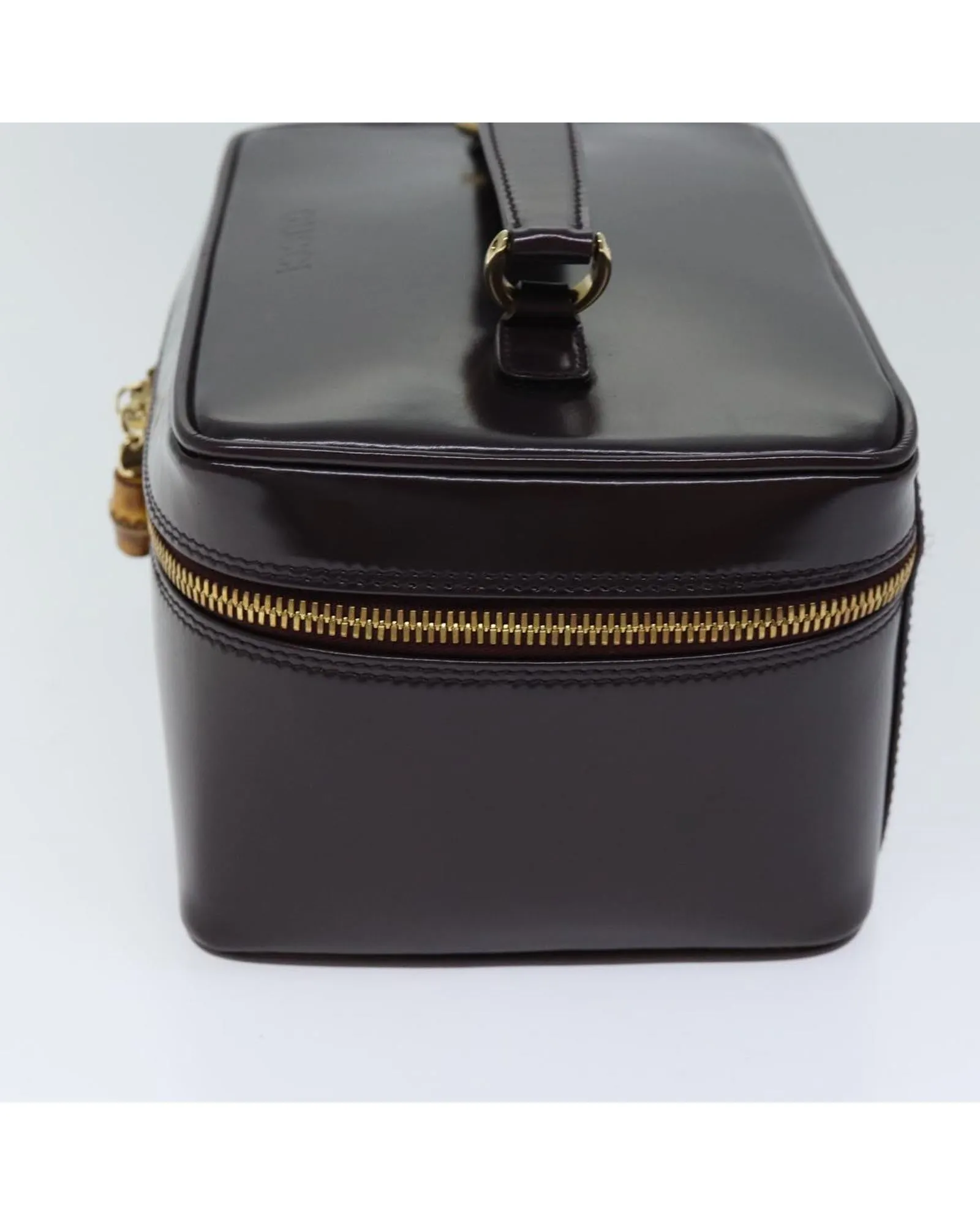 Patent Leather Cosmetic Pouch in Bordeaux by Italian Designer