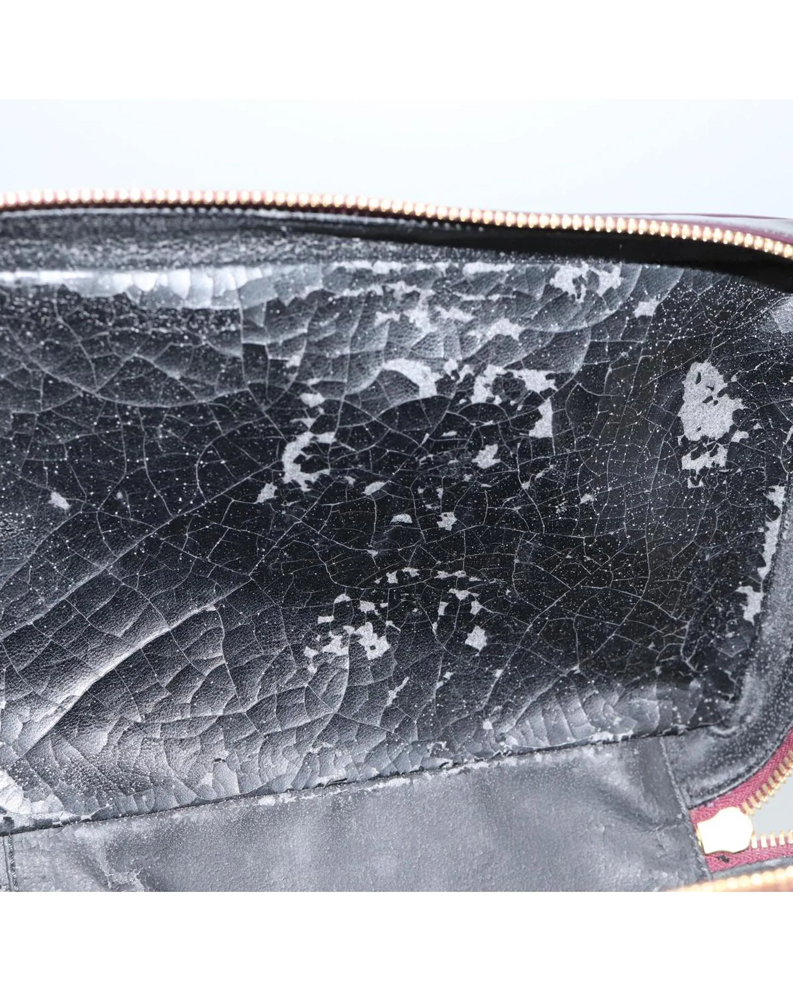 Patent Leather Cosmetic Pouch in Bordeaux by Italian Designer