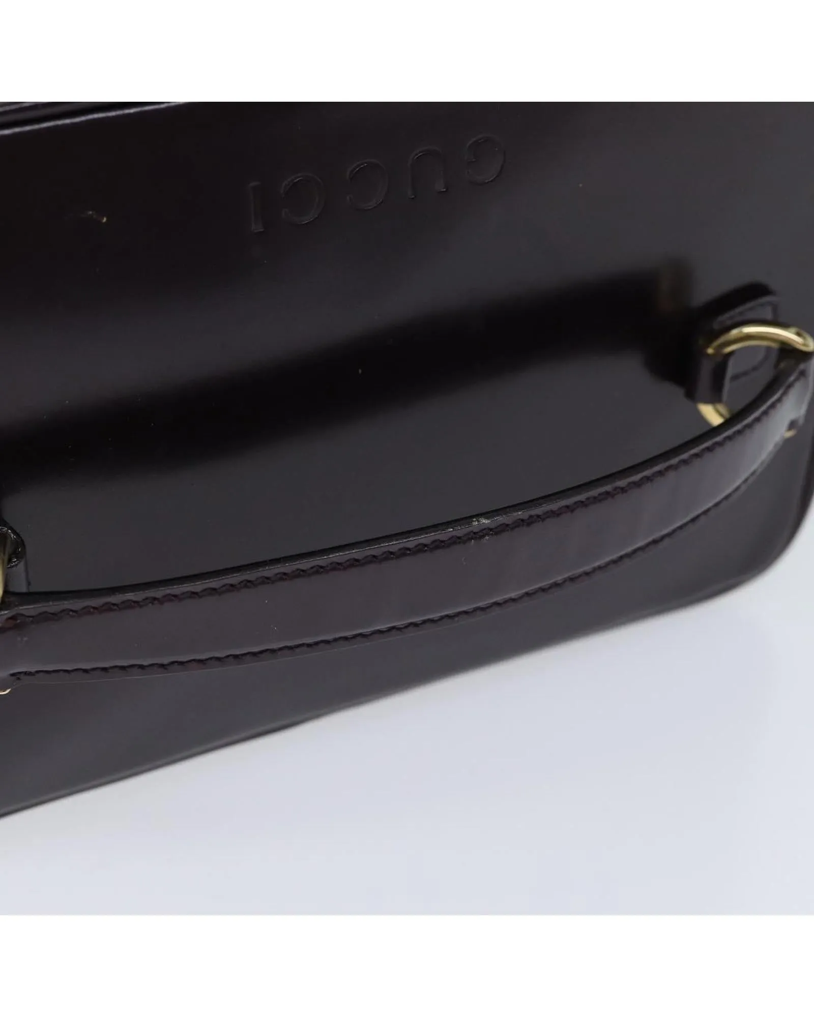 Patent Leather Cosmetic Pouch in Bordeaux by Italian Designer