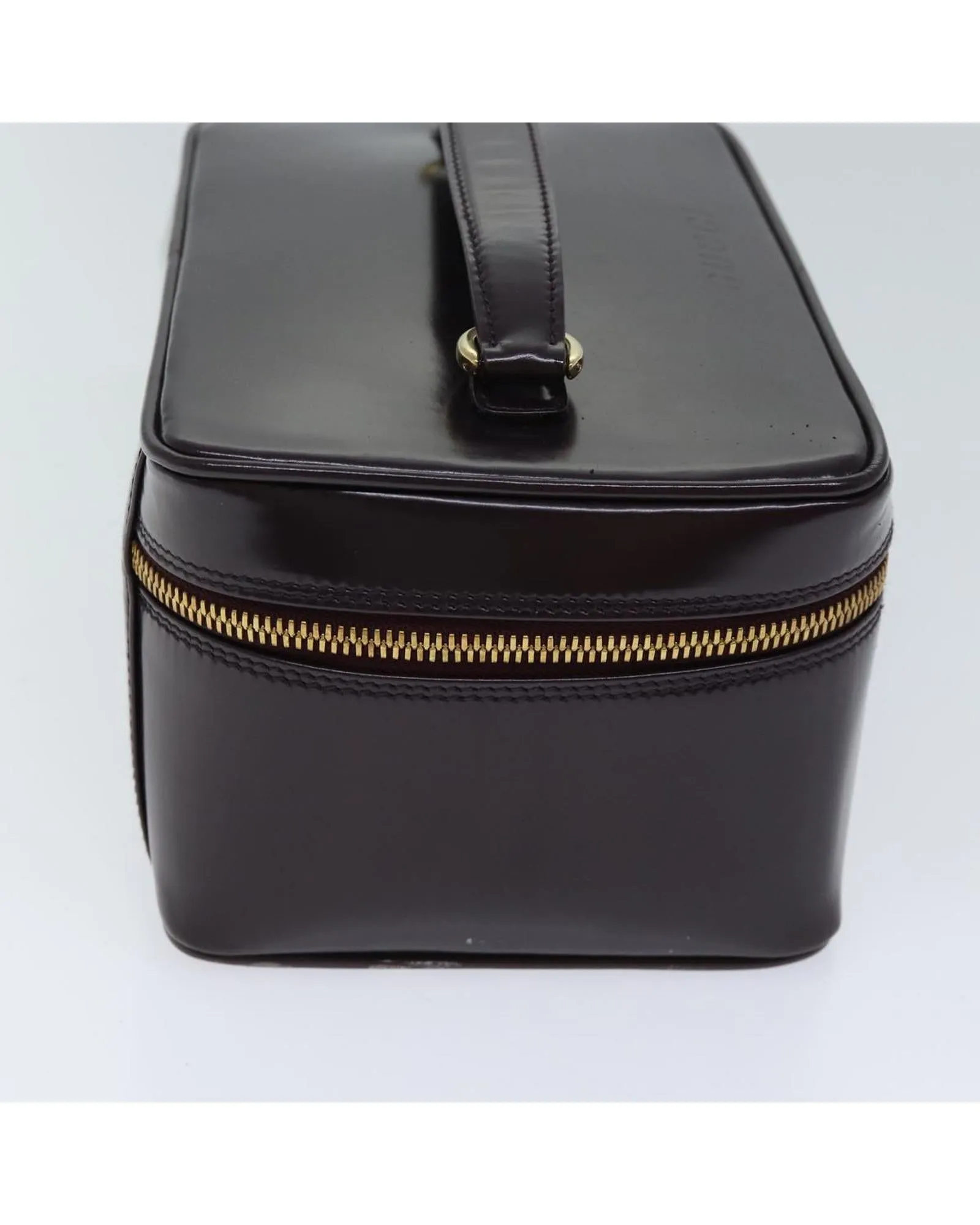 Patent Leather Cosmetic Pouch in Bordeaux by Italian Designer