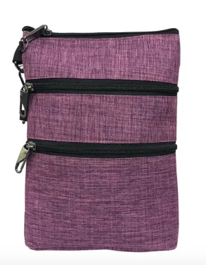 Plum Anti-theft 3 Zipper Crossbody