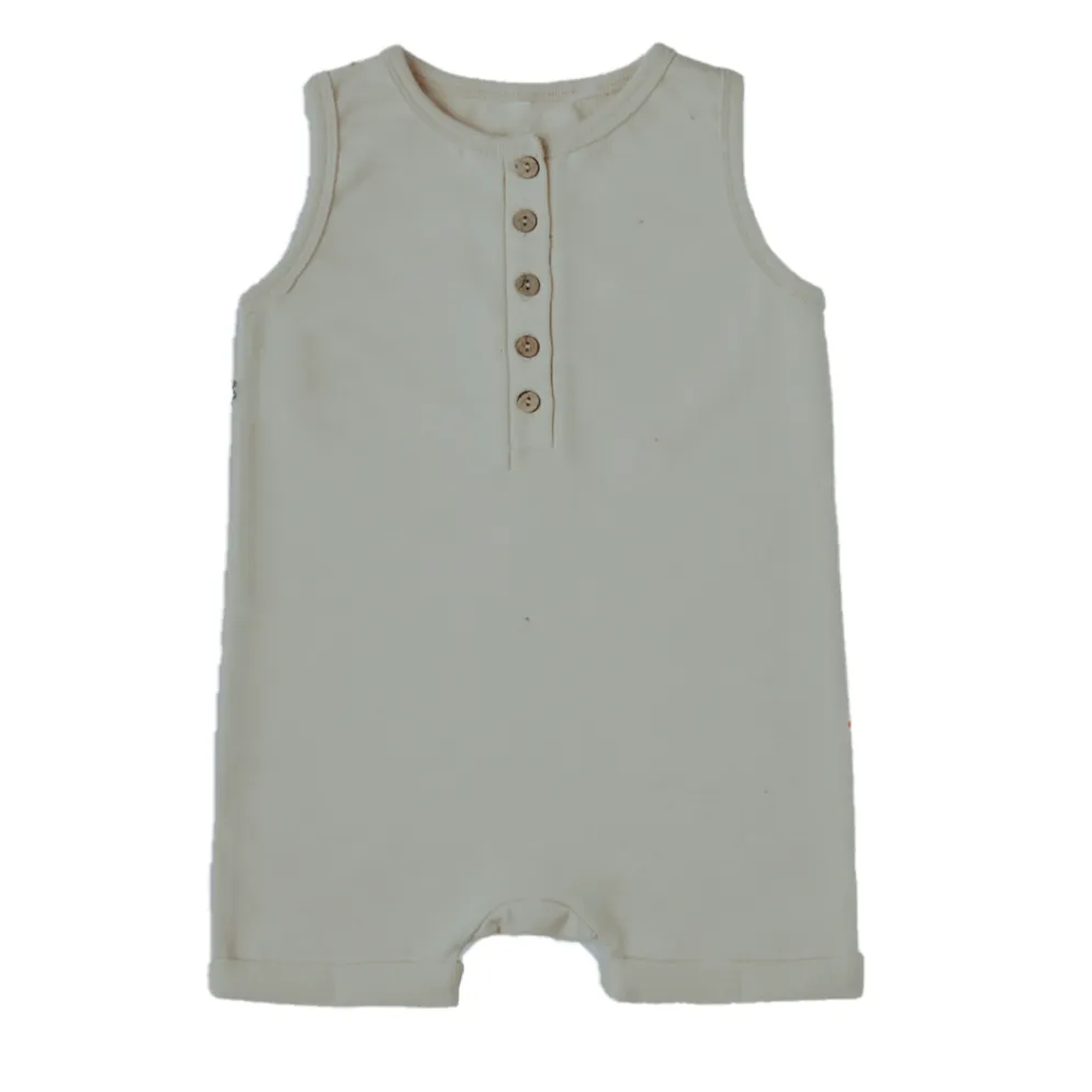 Sky Blue Shorty Baby Henley Romper