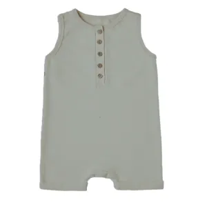 Sky Blue Shorty Baby Henley Romper