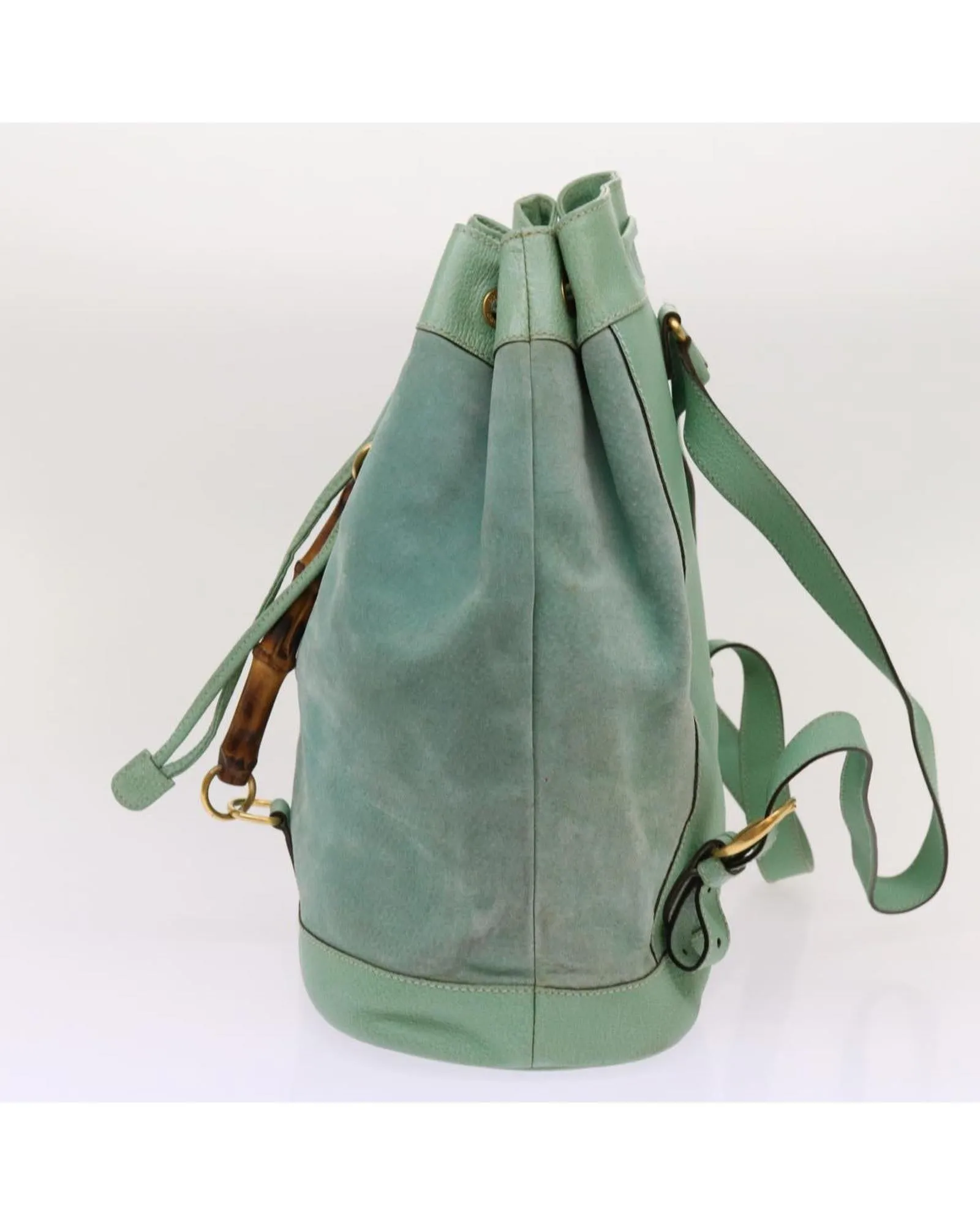 Suede Leather Light Blue Backpack