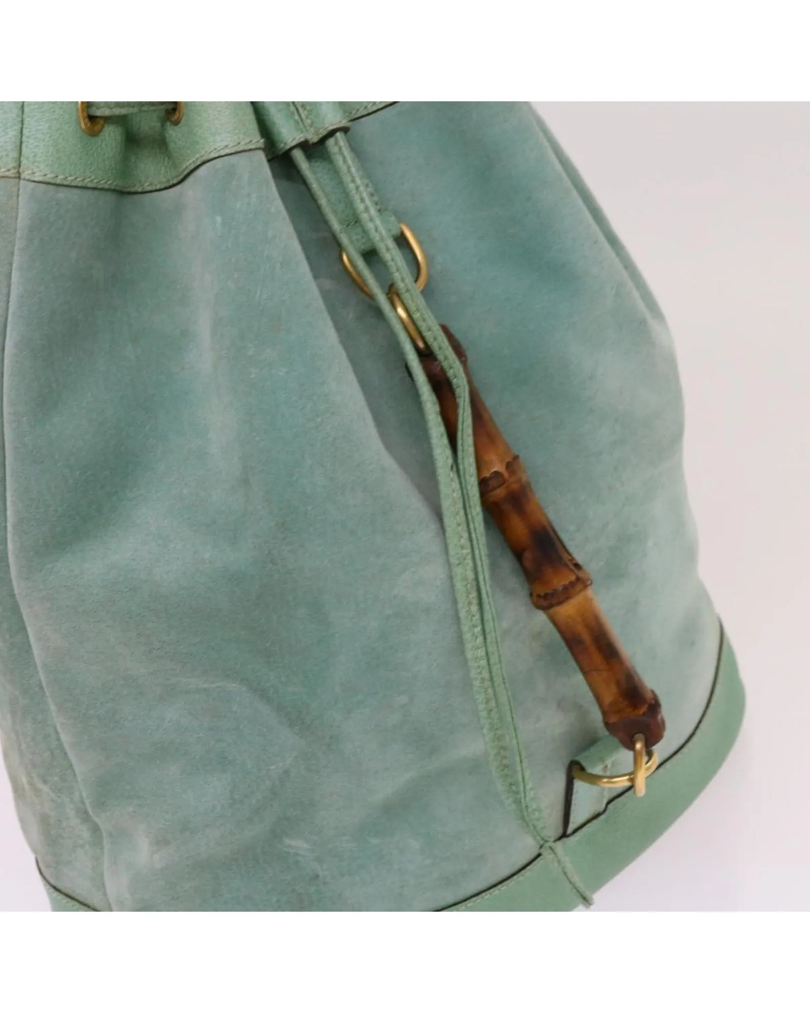 Suede Leather Light Blue Backpack