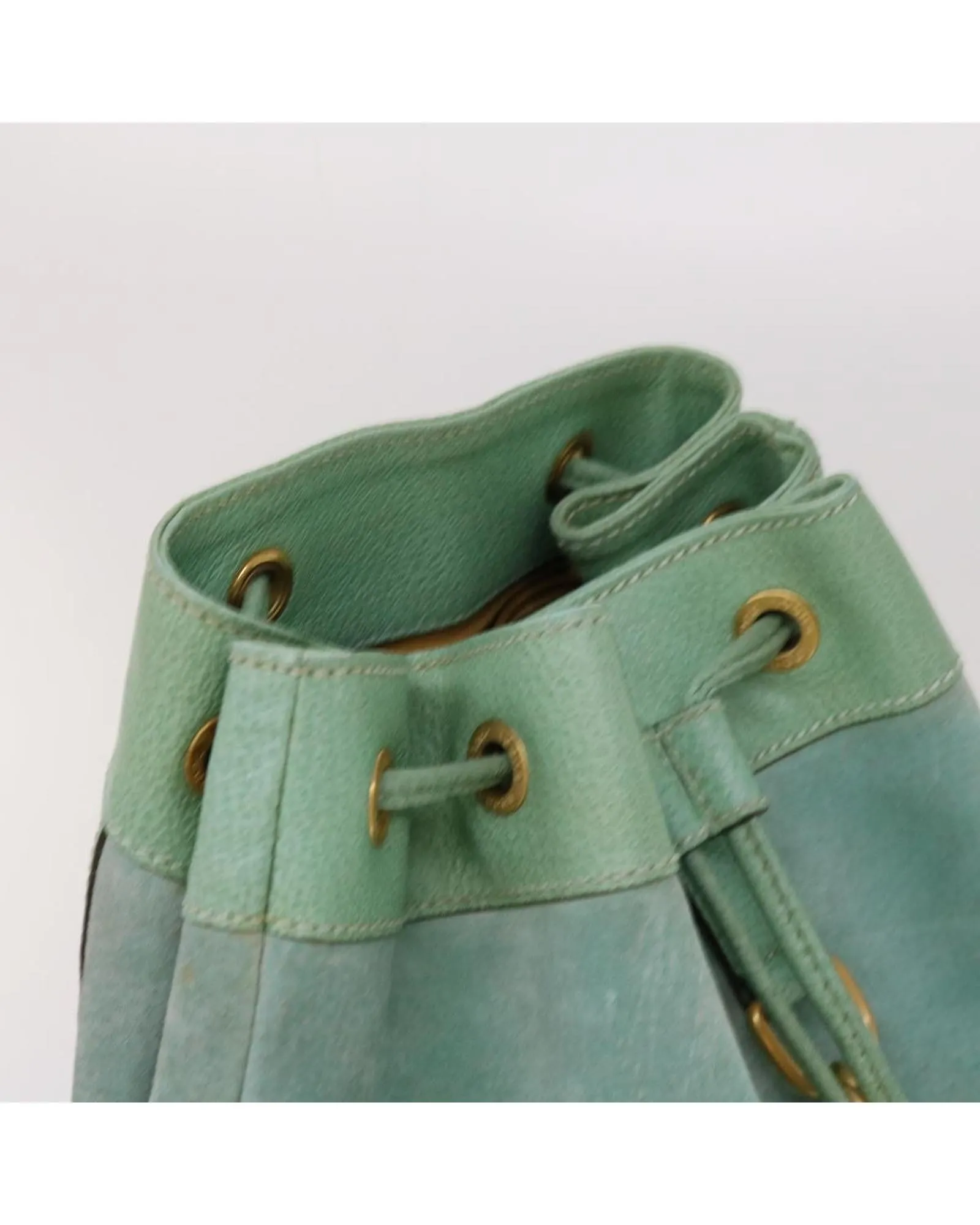 Suede Leather Light Blue Backpack