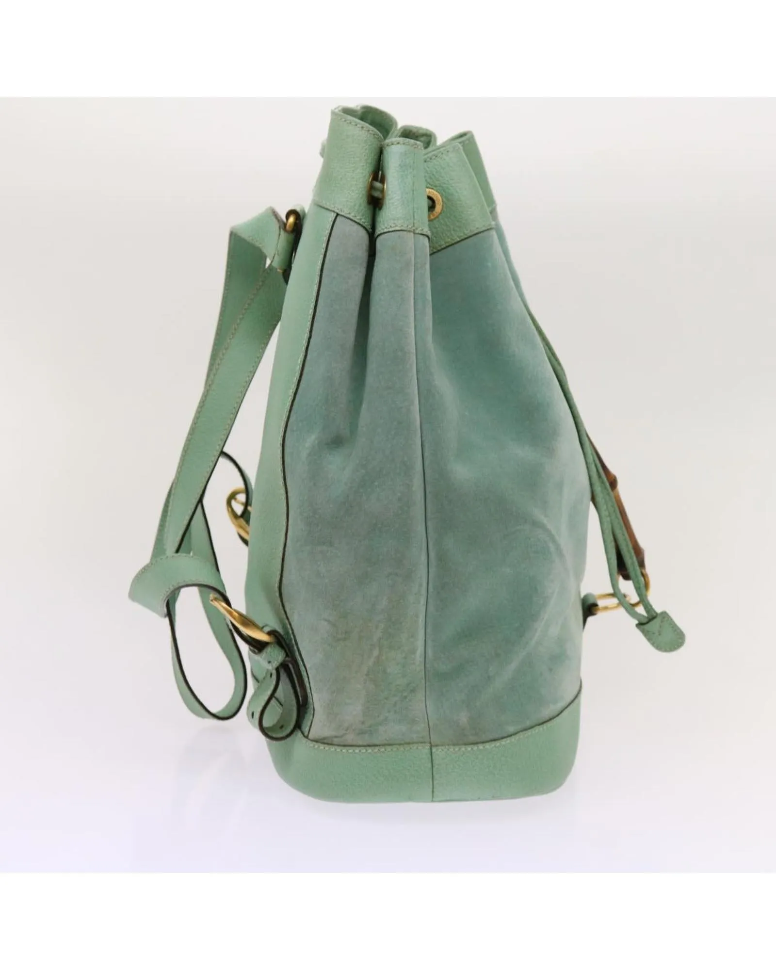 Suede Leather Light Blue Backpack