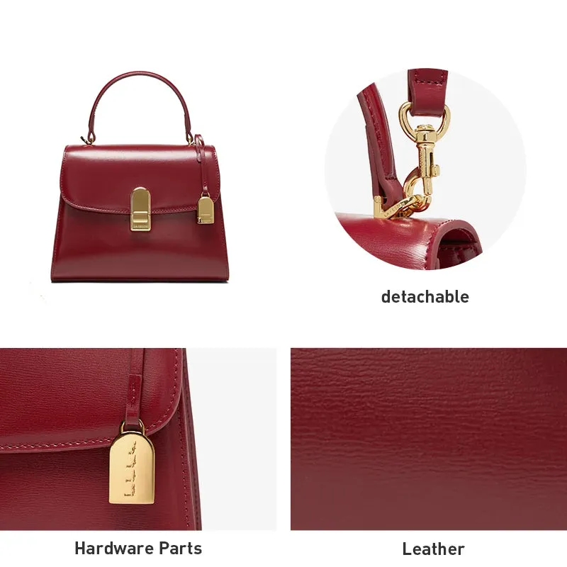 Synthetic Leather Golden Buckle Shoulder Versatile Totes Bag