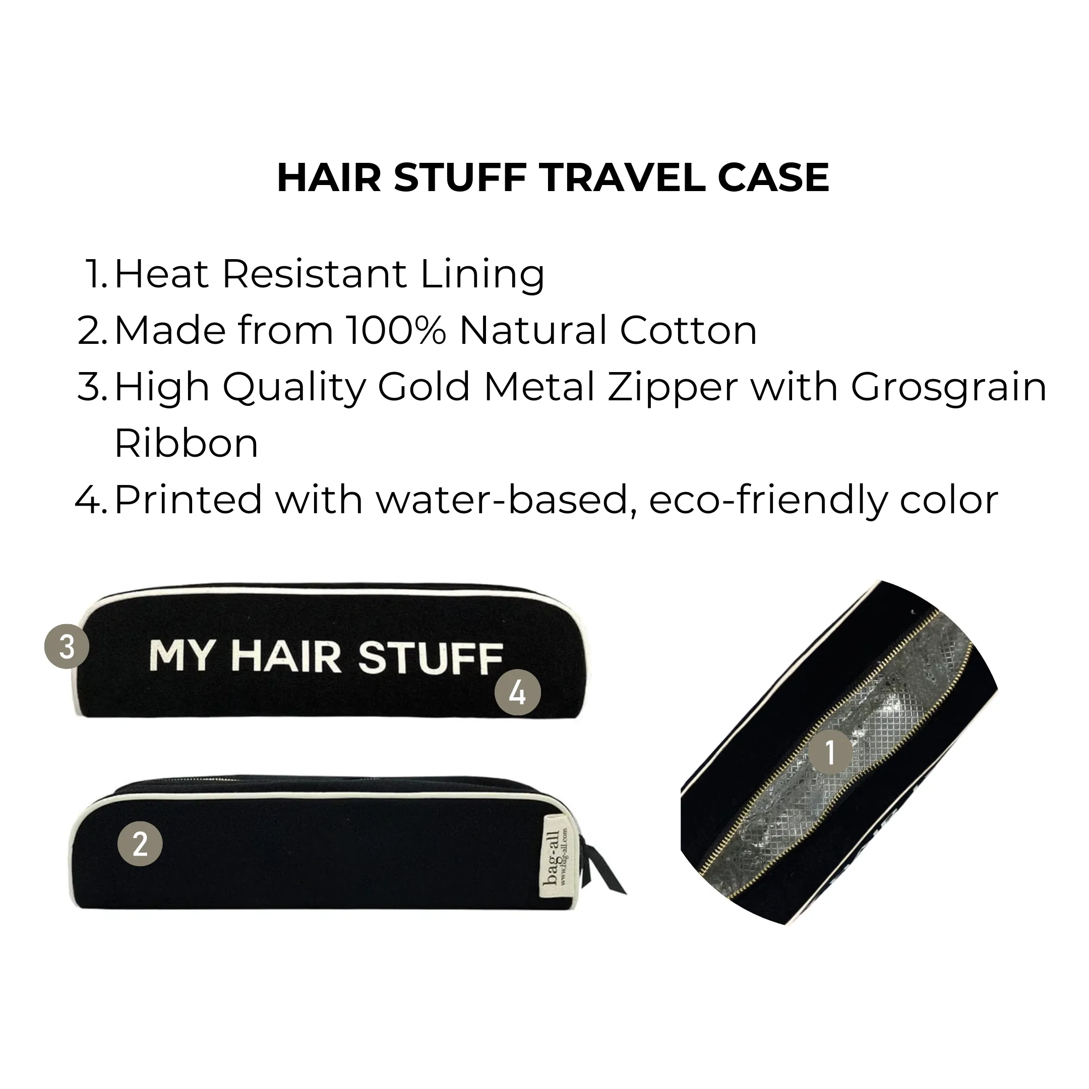 The Hair Stuff Black Travel Case