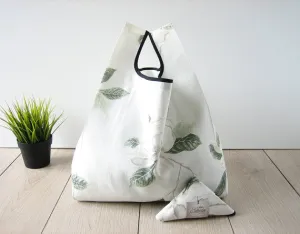 White Flower Shopping Bag