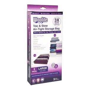 Woolite 3 Piece Air-Tight Large Vacuum Storage Bags