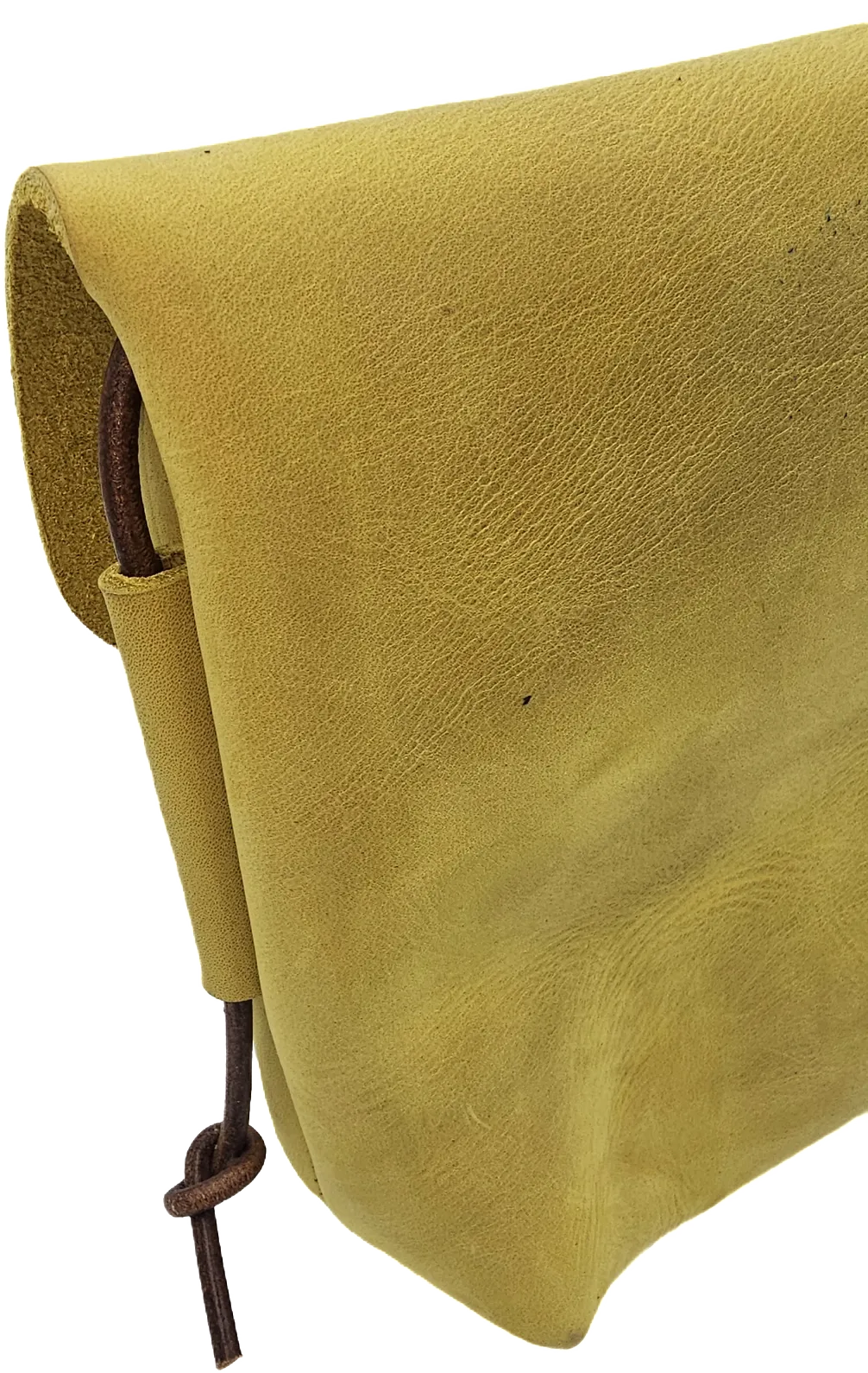 Yellow leather crossbody women's bag