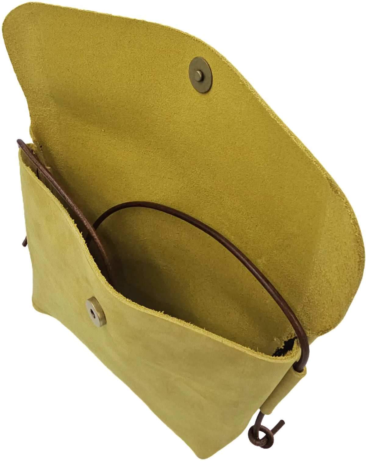 Yellow leather crossbody women's bag