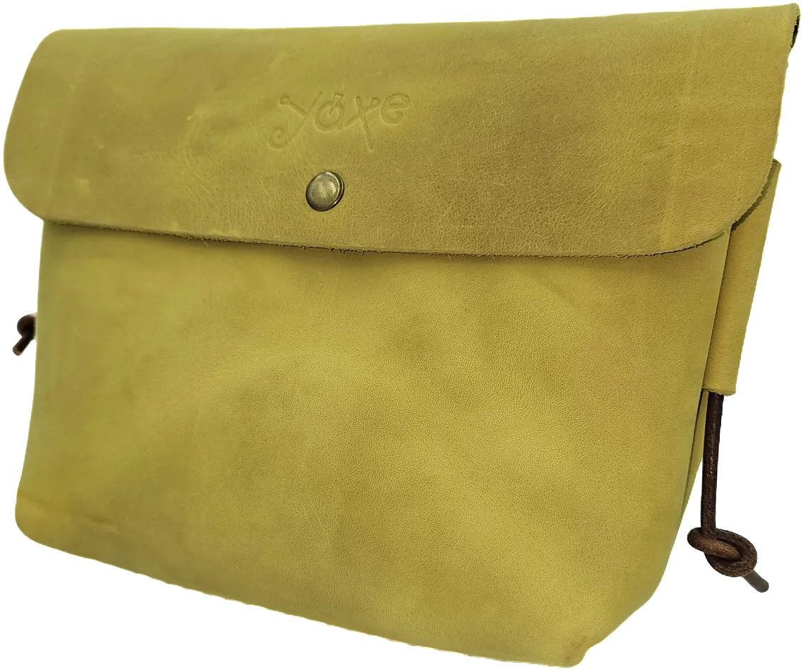 Yellow leather crossbody women's bag